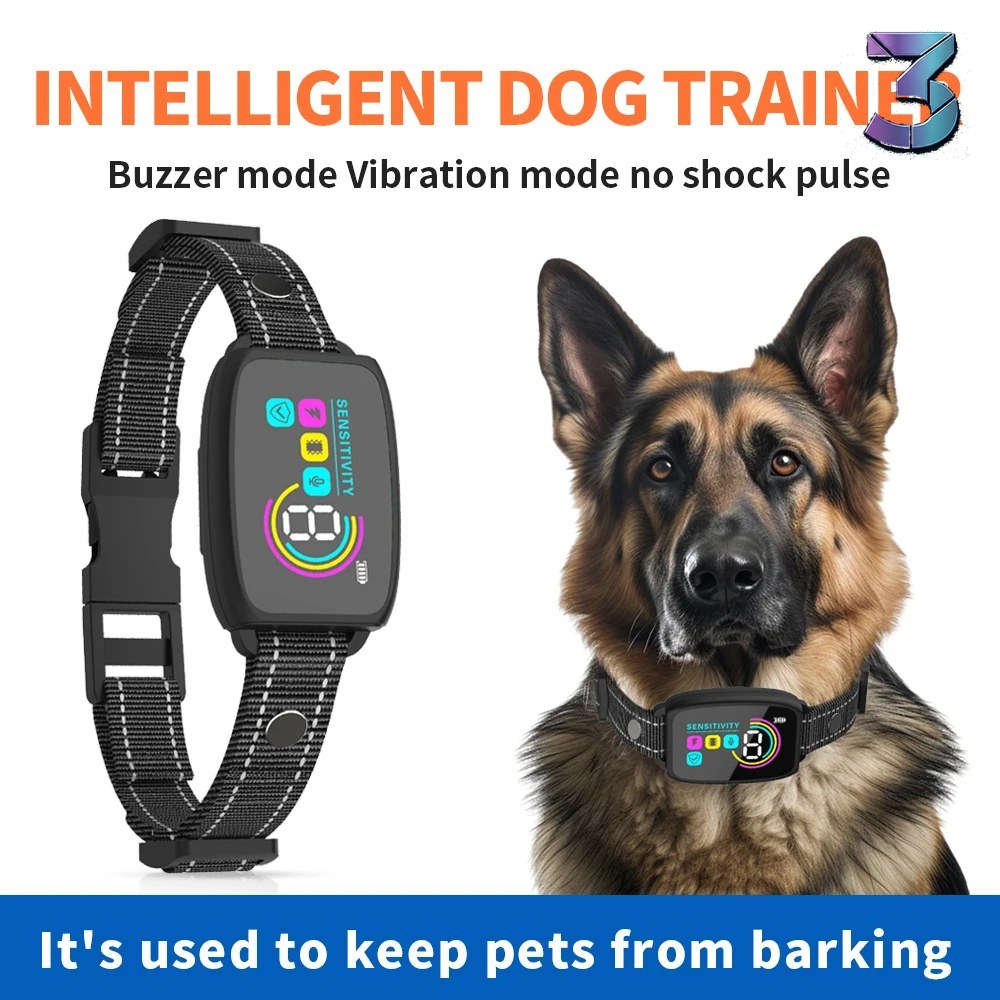 Smart Anti-Bark Halsband – Oplaadbaar, Waterdicht, HD Display