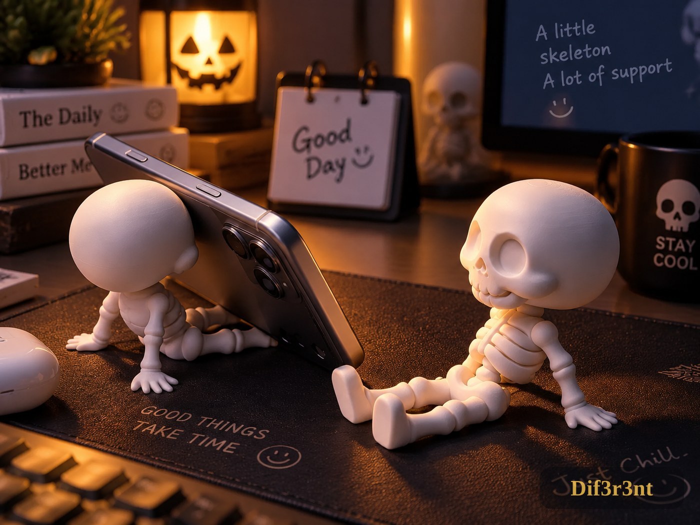 Skeleton Phone Stand – Halloween Skull Houder voor je Telefoon