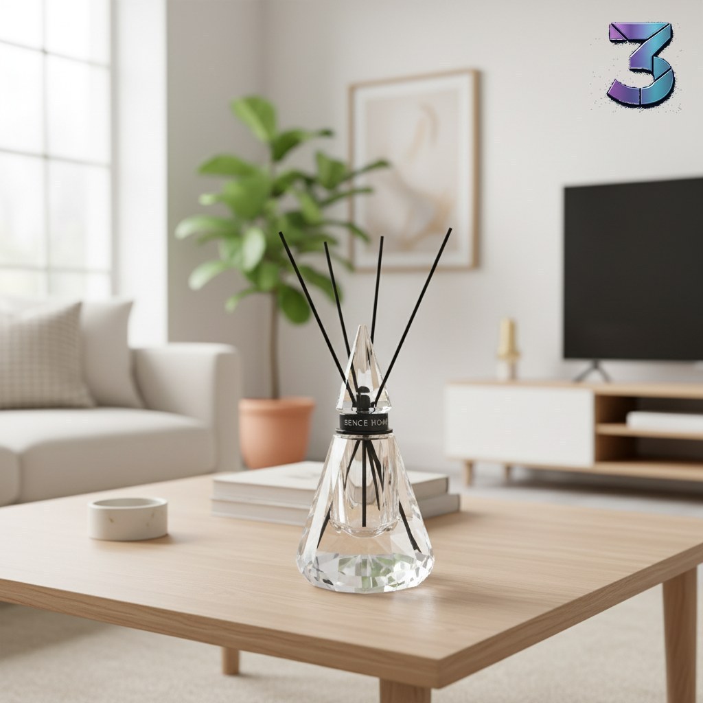 Clear K9 Crystal Cone Reed Diffuser – Luxe Geur- en Decoratiefles