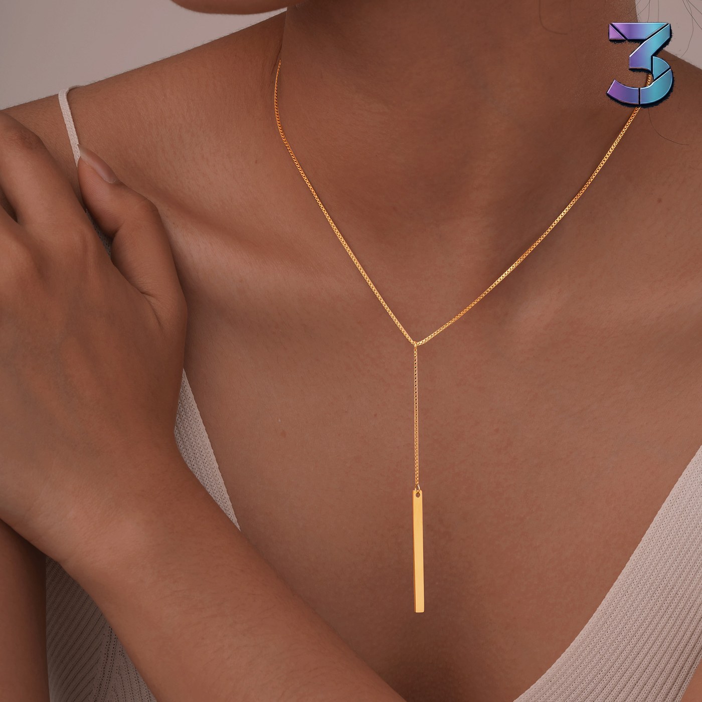 Simple Niche INS Style RVS Keten Met Lange Hanger voor Dames