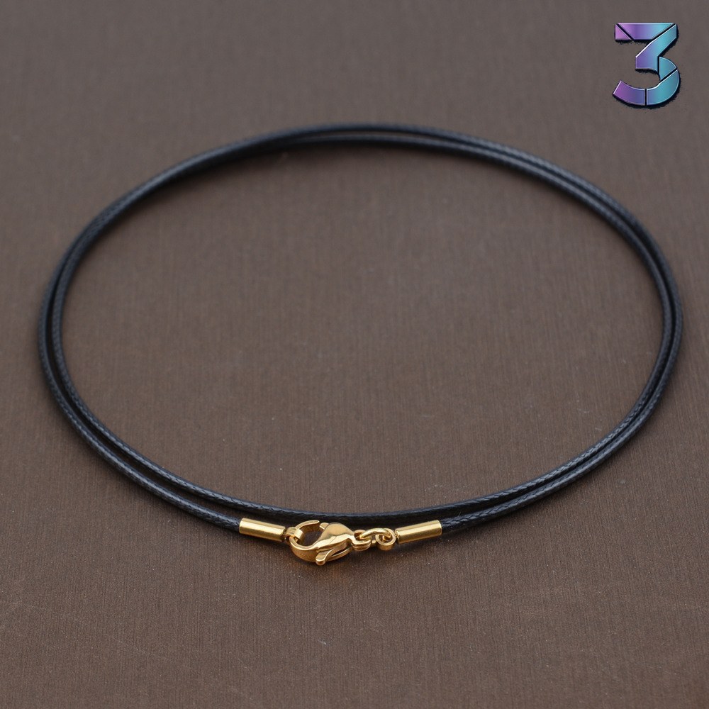 Zwarte Lederen Cord Amber Ketting – Onverbonden Design