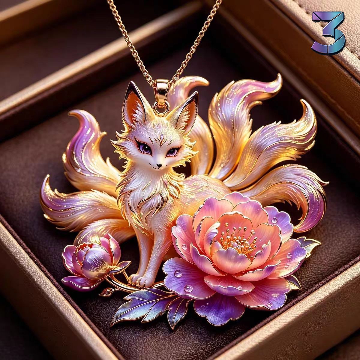 Handgemaakte Rose Gold Phoenix & Pioenroos Ketting – Chinees Design