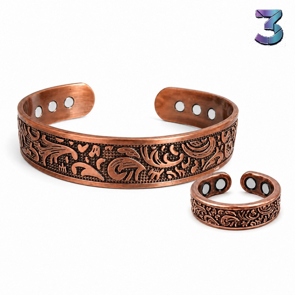 Open‑end Bangle met Cashew reliëf