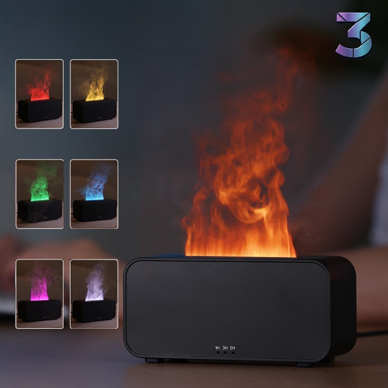 USB Aroma Diffuser met Flame Effect – Tijdssimulatie & Luchtbevochtige
