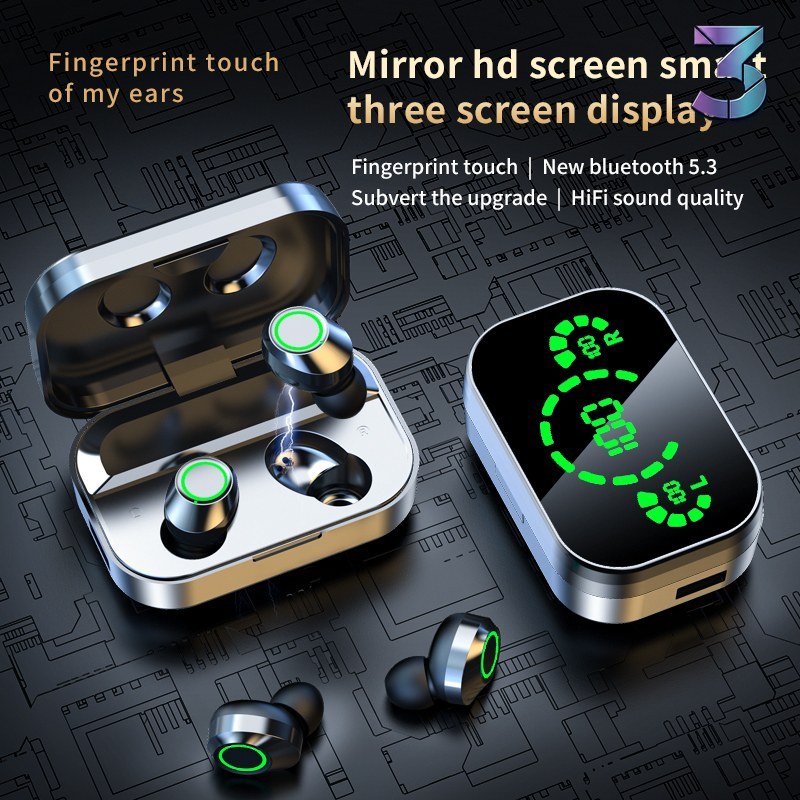 YD03 Bluetooth TWS Headset met Groot Digitaal Display
