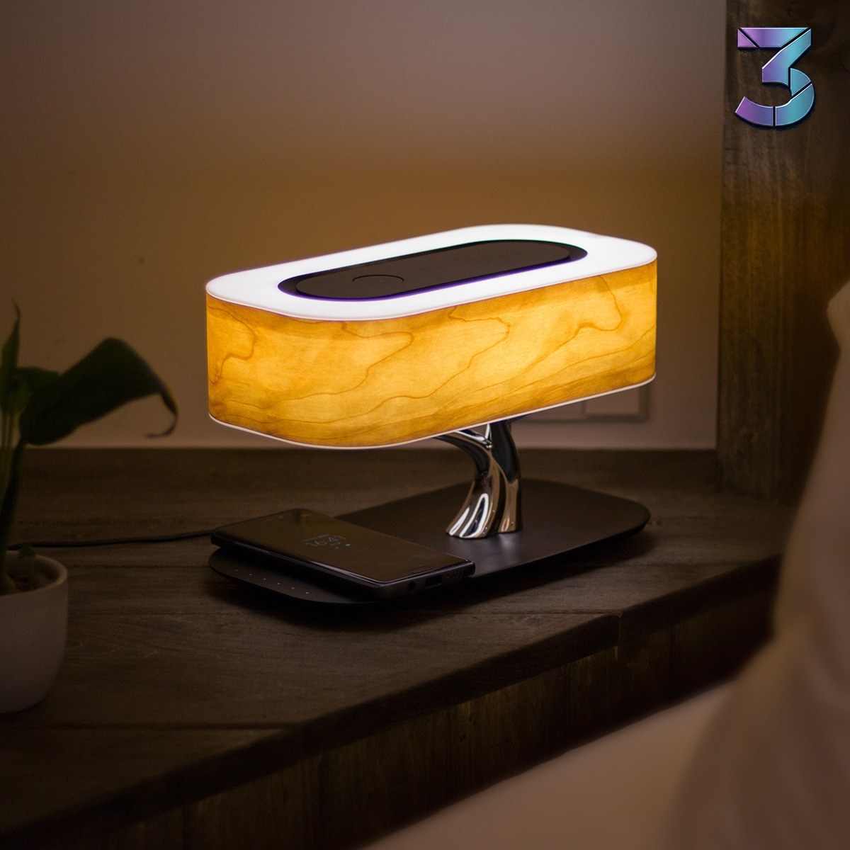 Creative Tree Light Dimbare Bluetooth Lamp met Draadloos Opladen