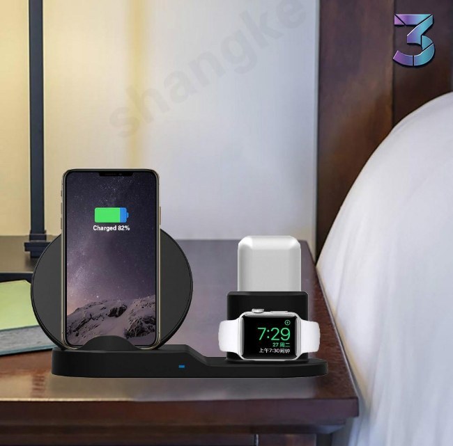 3-in-1 draadloze oplader compatibel met Apple – snel en veelzijdig