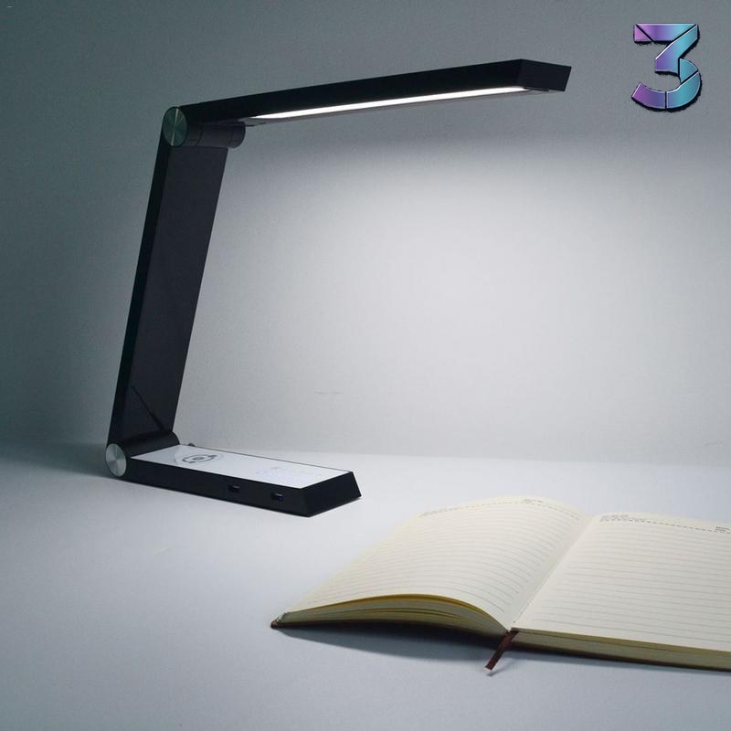 LED driehoek bureaulamp met draadloos opladen